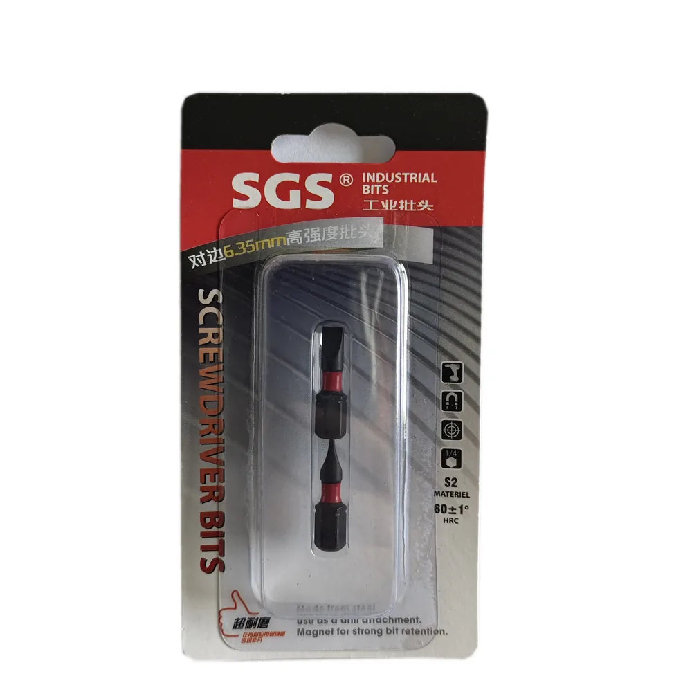 MOYOTEC 2pcs Slotted Impact Screwdriver Bit 1/4inch 25mm Mini Screw Bit Set with Blister Card Packag