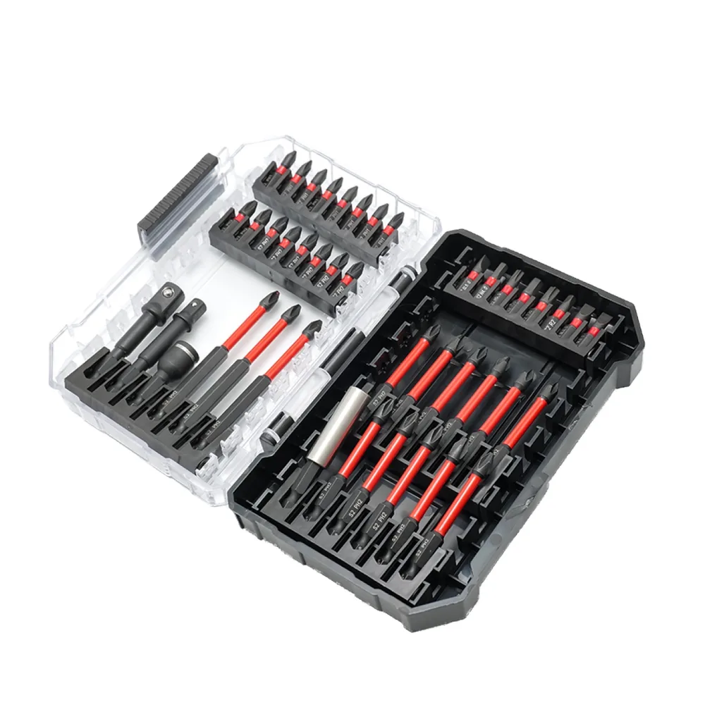 MOYOTEC Factory Source S2 Steel Multi-function 42 Piece Impact Screwdriver Bit Set with PH, Slotted,
