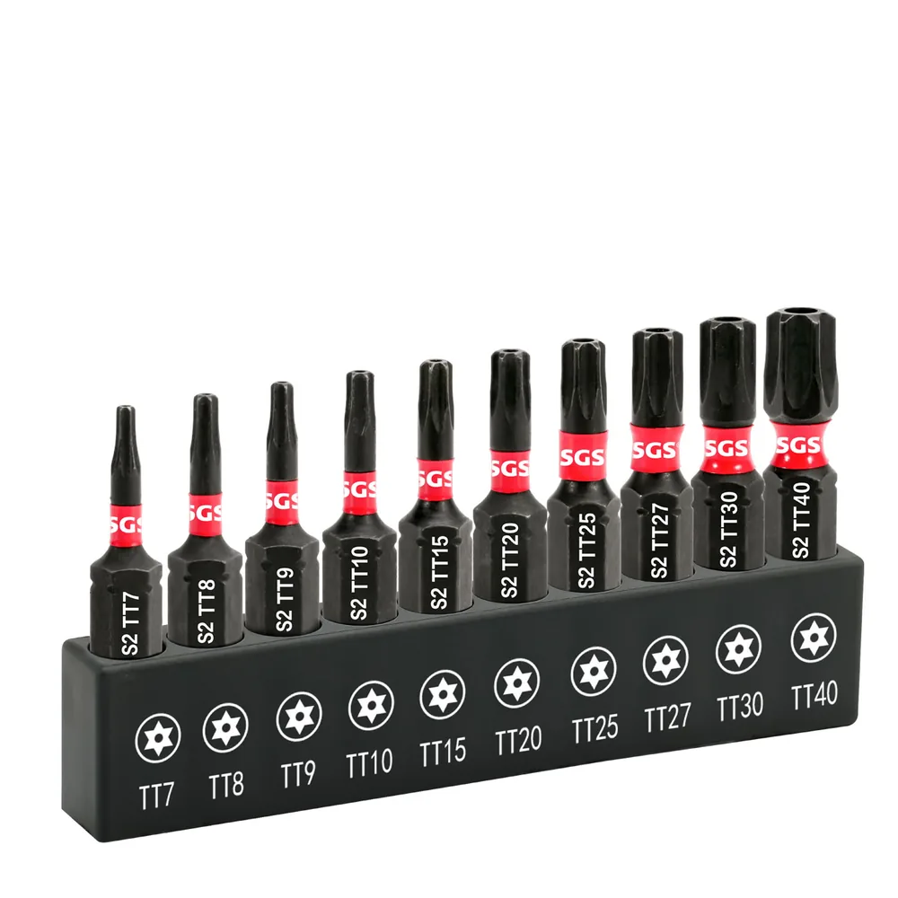 MOYOTEC 10PCS Source Factory 25mm Stainless Steel Impact Screwdriver Bit Set 1/4 Torx Hole Battery P