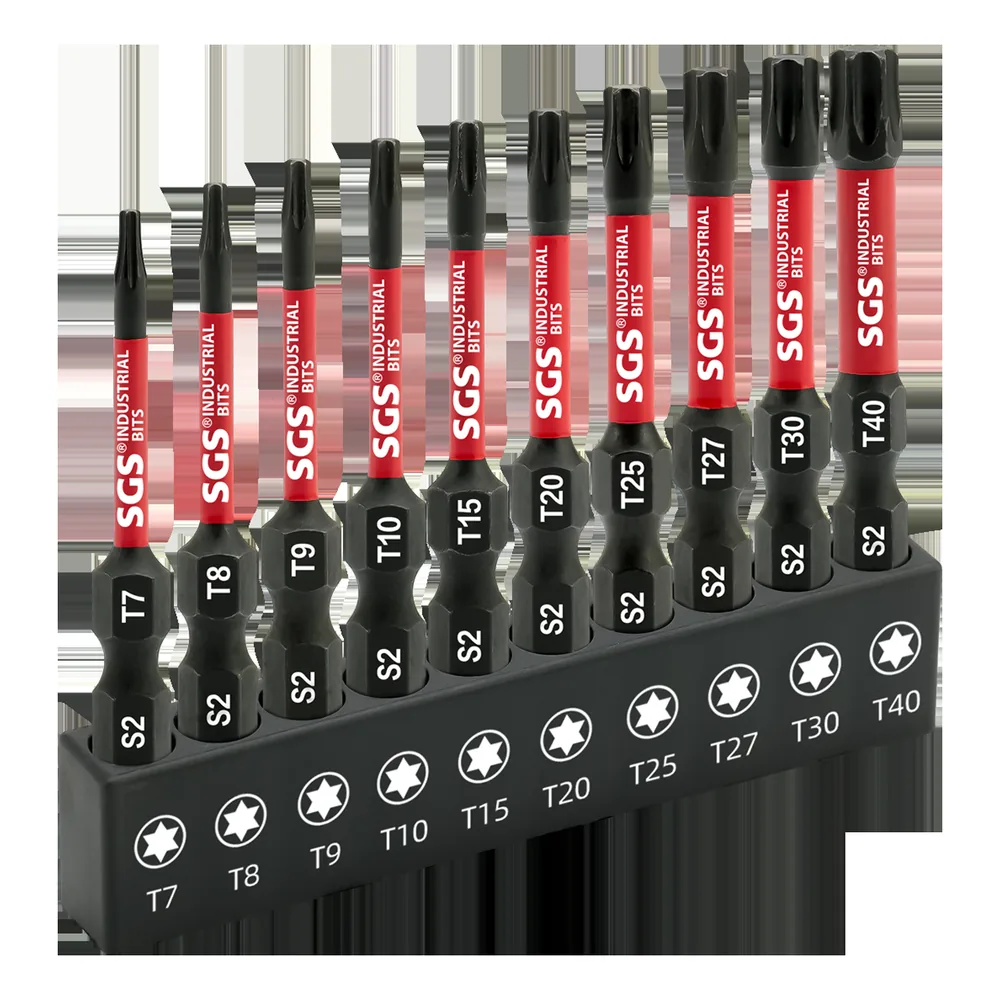 MOYOTEC 10PCS Stainless Steel 50mm Impact Screwdriver Bit Set 1/4 Torx Hole Multifunction Portable B