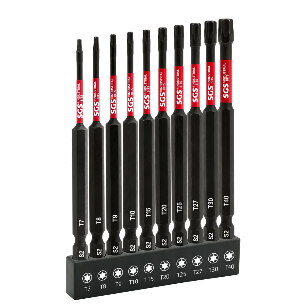 MOYOTEC 10PCS 100mm TORX Impact Screwdriver Bit Set 1/4 Torx Screwdriver Bit with Storage Box Portab
