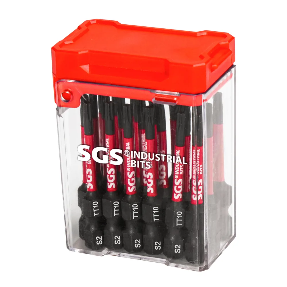 MOYOTEC 15PCS 50mm 1/4 Torx with Hole Impact Bit Set with Storage Box Portable Tool Kit Gum Box Secu