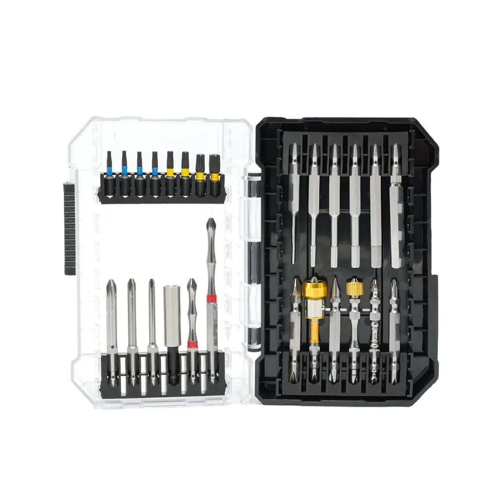 MOYOTEC 26 in 1 S2 Screwdriver Bits Set with Storage Box Including 25-100mm Philip Hexagon Slotted H