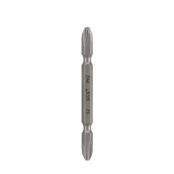 MOYOTEC Strong Magnetic PH2 Phillips Industrial Screwdriver Bits-Double-Head Steel Sandblasted Finis